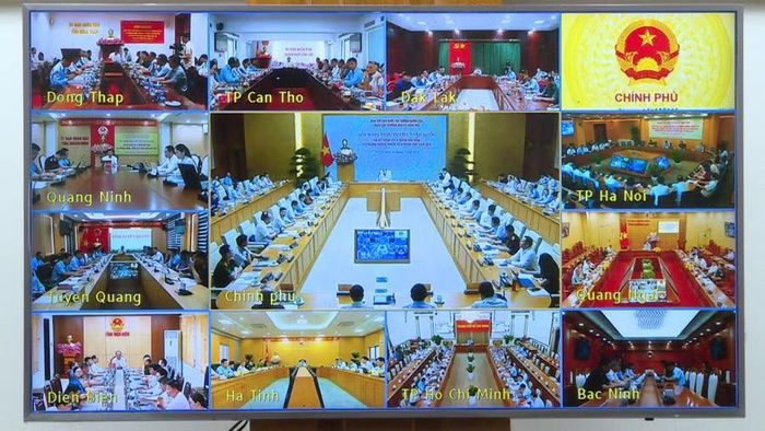  Hội nghị được kết nối trực tuyến đến 34 tỉnh, thành phố trong toàn quốc. Ảnh: Dũng Nhân 
