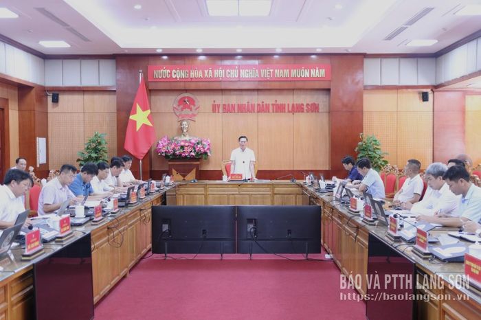 Đồng chí Đinh Hữu Học, Ủy viên Ban Thường vụ Tỉnh ủy, Phó Chủ tịch Thường trực UBND tỉnh phát biểu tại cuộc họp