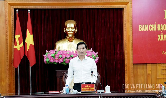 Đồng chí Hoàng Quốc Khánh, Bí thư Tỉnh ủy, Trưởng BCĐ phát biểu chỉ đạo tại hội nghị