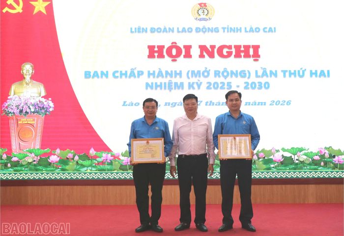 Các tập thể, cá nhân được khen thưởng tại hội nghị.
