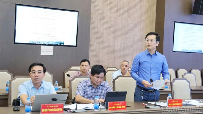 Các đại biểu phát biểu tại buổi làm việc.