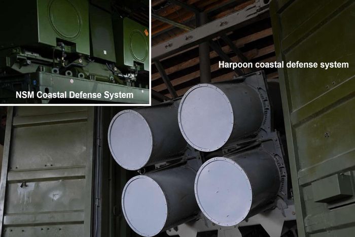 Ukraine công bố bệ phóng tên lửa Harpoon của Mỹ và tên lửa NSM của Na Uy trong biên chế hải quân, xác nhận lực lượng phòng thủ bờ biển đa dạng hơn có thể đe dọa tàu chiến và hạ tầng Nga trên Biển Đen. Ảnh: Bộ Quốc phòng Ukraine