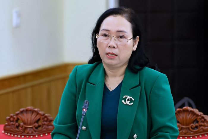 Tỉnh ủy viên, Phó Chủ tịch HĐND tỉnh Lâm Đồng Mai Thị Xuân Trung báo cáo kết quả rà soát danh mục văn bản quy phạm pháp luật