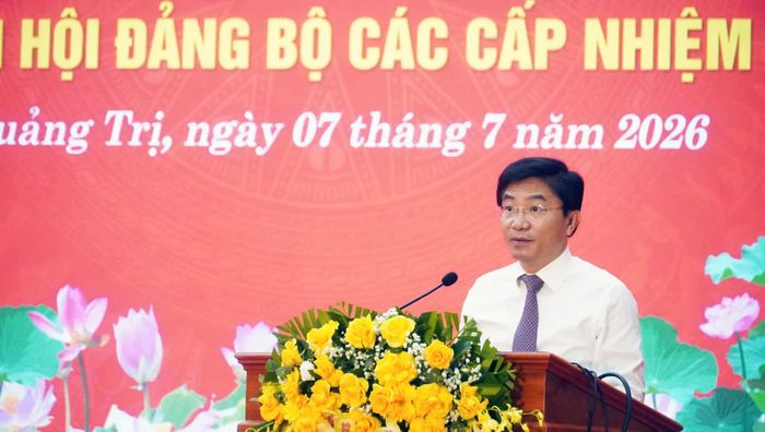 Đồng chí Trương An Ninh, Trưởng ban Tuyên giáo và Dân vận Tỉnh ủy, Trưởng ban Tổ chức hội thi cấp tỉnh phát biểu khai mạc hội thi - Ảnh: N.M
