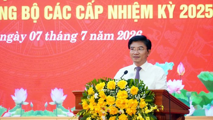Đồng chí Trương An Ninh, Trưởng ban Tuyên giáo và Dân vận Tỉnh ủy, Trưởng ban Tổ chức hội thi phát biểu bế mạc hội thi - Ảnh: N.M