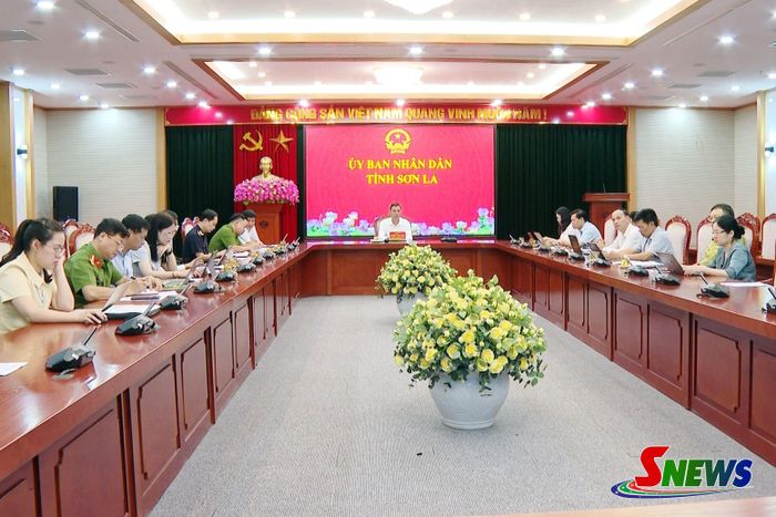 Hội nghị trực tuyến của Ban Chỉ đạo 389 quốc gia điểm cầu tỉnh Sơn La.
