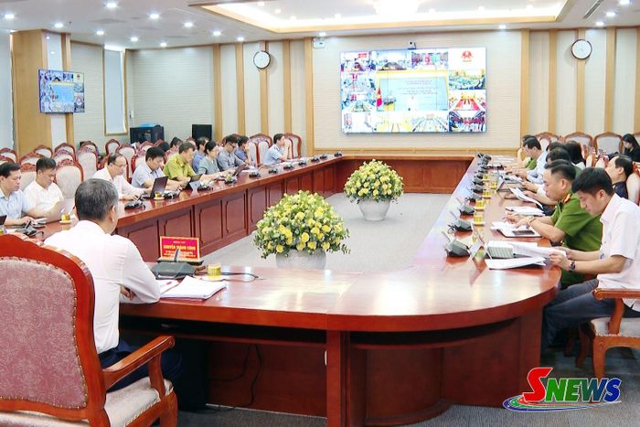 Các đại biểu dự hội nghị tại điểm cầu tỉnh Sơn La.