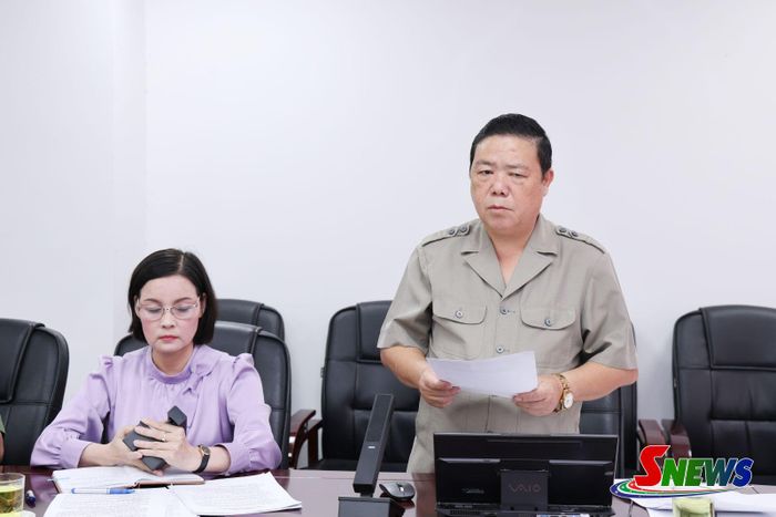 Lãnh đạo Sở Tư pháp phát biểu tại cuộc họp