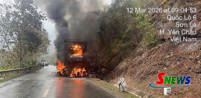 Vụ tai nạn nghiêm trọng xảy ra tại địa phận xã Chiềng Hặc vào ngày 12/3/2026. Ảnh Phạm Thụy (CTV)