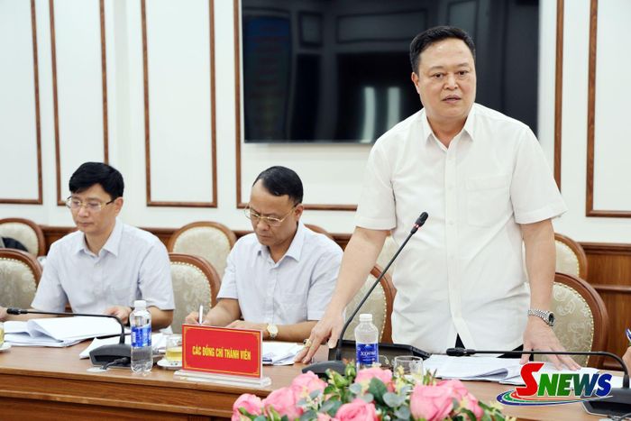 Đồng chí Chánh án Tòa án nhân dân tỉnh báo cáo tại phiên họp.