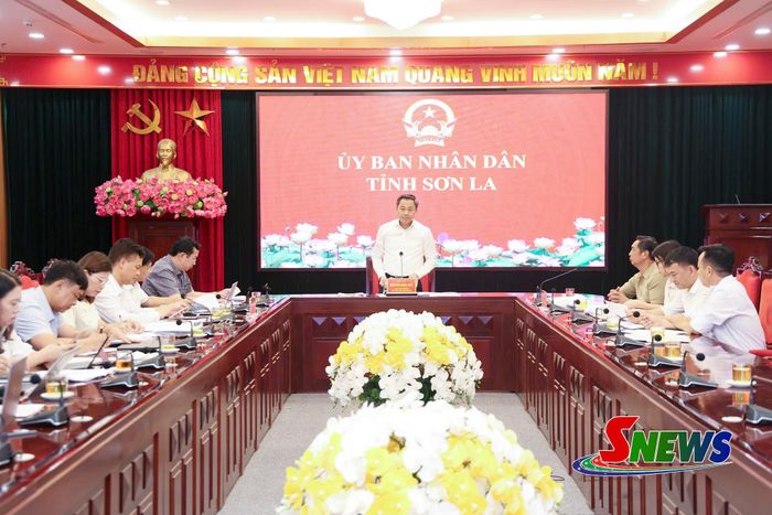 Đồng chí Chủ tịch UBND tỉnh chủ trì cuộc làm việc.
