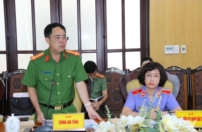 Đại diện các cơ quan khối Nội chính trao đổi, thảo luận.