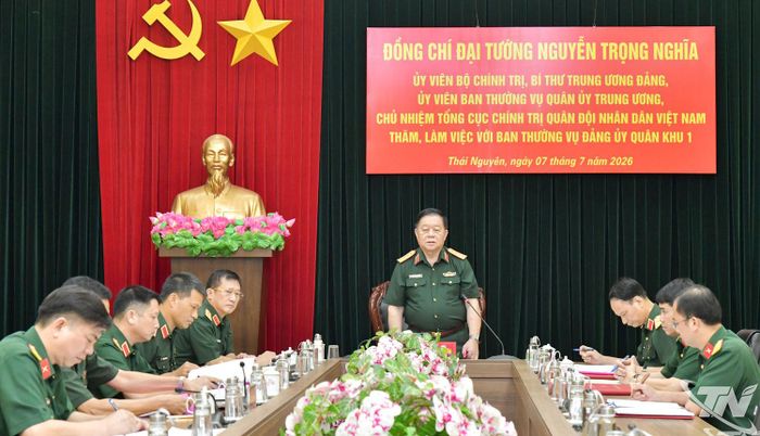 Đại tướng Nguyễn Trọng Nghĩa phát biểu kết luận buổi làm việc.