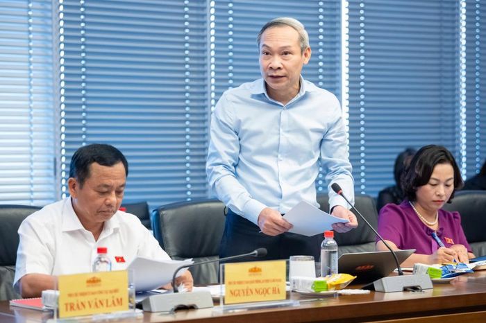 Ủy viên là ĐBQH hoạt động chuyên trách tại Ủy ban Kinh tế và Tài chính Phan Đức Hiếu phát biểu tại phiên họp.