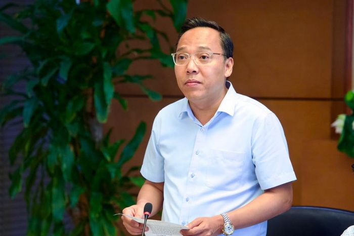 Thứ trưởng Bộ Công Thương Nguyễn Hoàng Long trình bày Tờ trình dự án Luật Dầu khí (sửa đổi).
