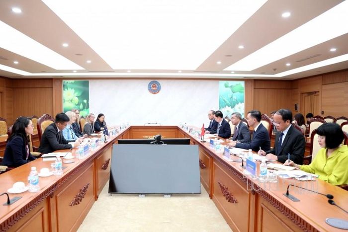 Quang cảnh buổi tiếp. Ảnh: Đức Minh