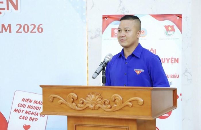 Đồng chí Lê Đôn - Bí thư Đoàn Thanh niên Bộ Tài chính phát biểu tại chương trình. Ảnh: Thanh Hằng.