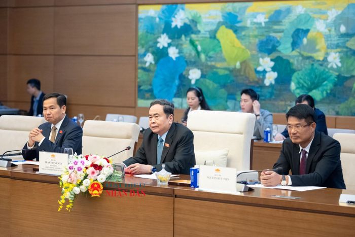 Chủ tịch Quốc hội Trần Thanh Mẫn phát biểu tại cuộc tiếp