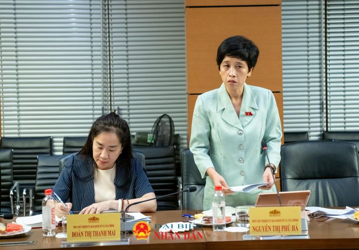 Phó Chủ nhiệm Ủy ban Kinh tế và Tài chính Nguyễn Thị Phú Hà phát biểu
