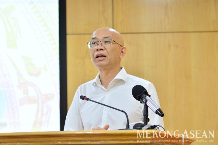 Phó Cục trưởng Cục Xuất nhập khẩu Trần Thanh Hải trả lời tại cuộc họp báo. Ảnh: Lê Hồng Nhung - Mekong ASEAN