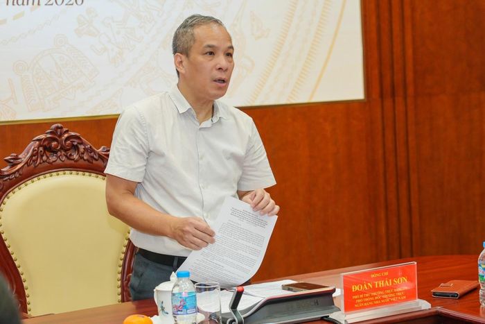 Phó Thống đốc Thường trực Đoàn Thái Sơn phát biểu tại Hội nghị