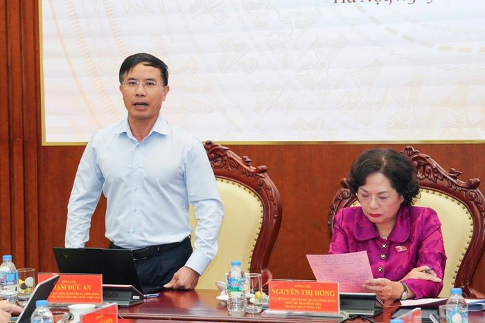 Thống đốc NHNN Phạm Đức Ấn phát biểu tại buổi làm việc