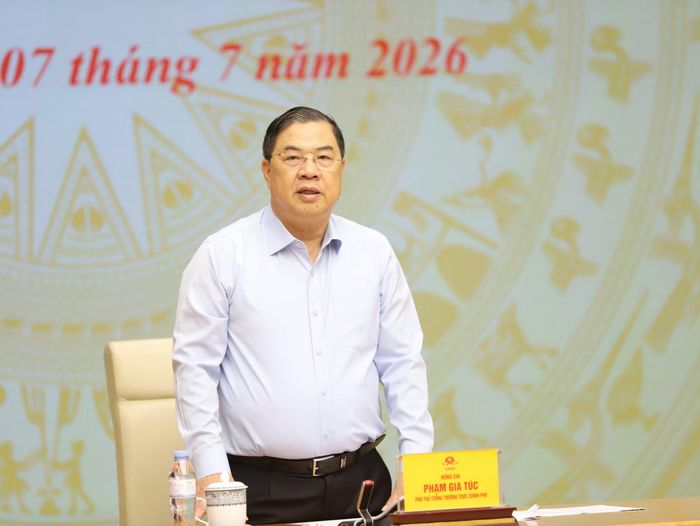 Phó Thủ tướng Thường trực Chính phủ Phạm Gia Túc phát biểu tại hội nghị.