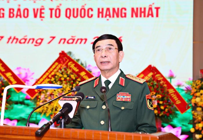 Đại tướng Phan Văn Giang phát biểu chỉ đạo tại buổi lễ.