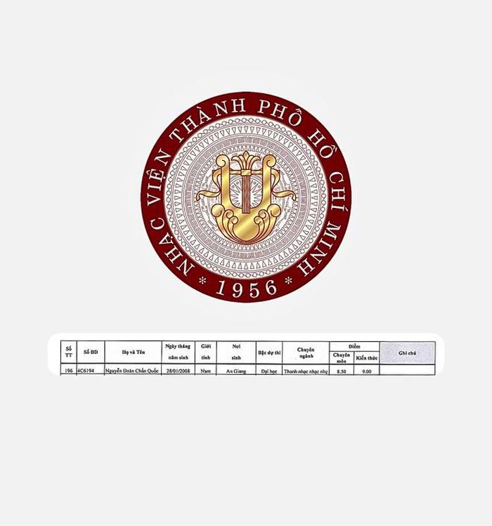 Chấn Quốc trở thành thủ khoa chuyên ngành Thanh nhạc Nhạc nhẹ của Nhạc viện TP.HCM.
