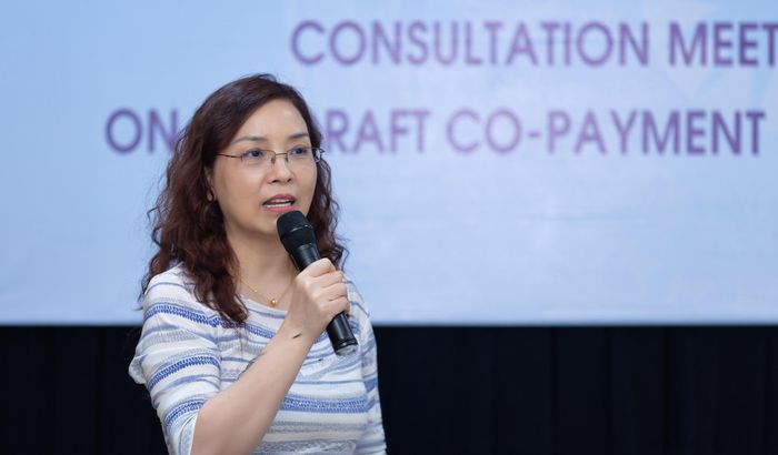 Bà Nguyễn Thị Vân Anh, Trưởng đại diện FIND Việt Nam chia sẻ về mô hình đồng chi trả xét nghiệm HPV DNA tại Hải Phòng.