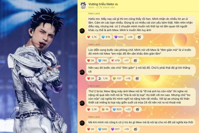 Neko Lê chia sẻ câu chuyện hiểu lầm trong broadcast cá nhân.
