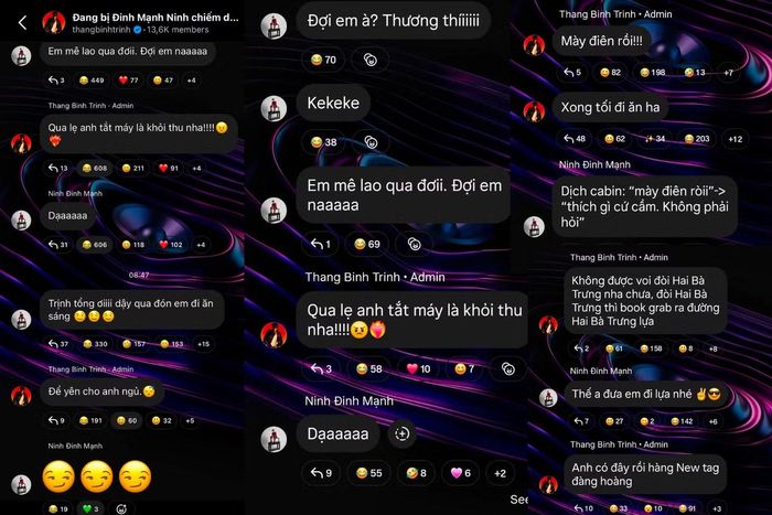 Đinh Mạnh Ninh "quậy tưng bừng" trong kênh thông báo của Trịnh Thăng Bình.