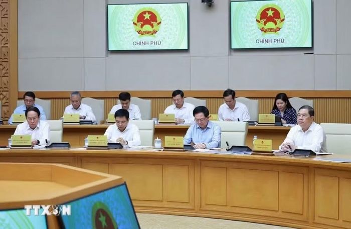 Các Phó Thủ tướng tham dự Phiên họp Chính phủ chuyên đề về xây dựng pháp luật tháng 7 năm 2026. (Ảnh: Dương Giang/TTXVN)