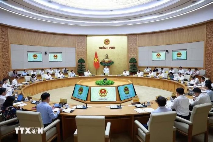 Toàn cảnh Phiên họp Chính phủ chuyên đề về xây dựng pháp luật tháng 7 năm 2026.