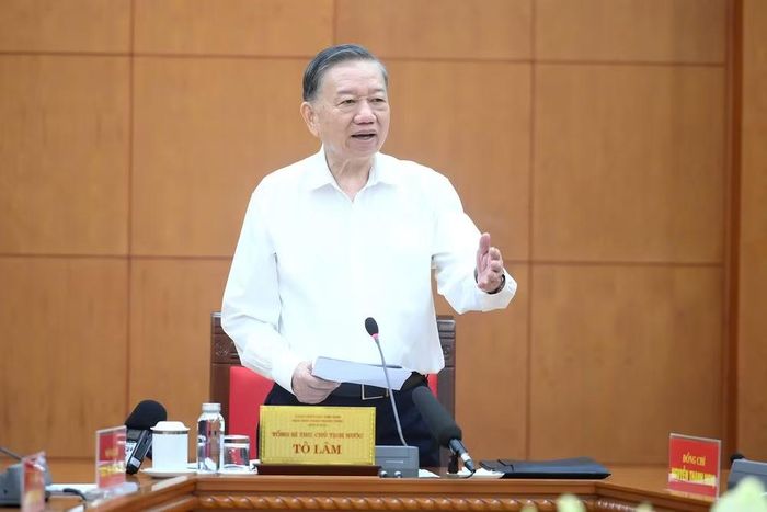 Tổng Bí thư, Chủ tịch nước Tô Lâm phát biểu chỉ đạo tại cuộc làm việc. (Ảnh: ĐĂNG KHOA)