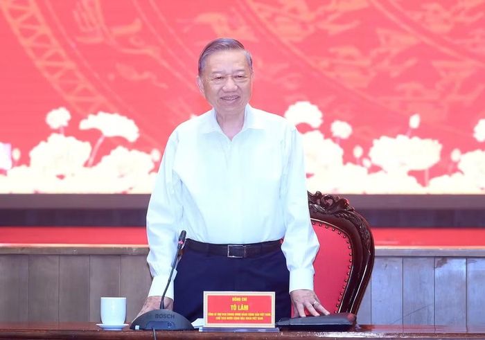 Tổng Bí thư, Chủ tịch nước Tô Lâm phát biểu chỉ đạo tại cuộc làm việc với Thành ủy Hà Nội. (Ảnh: ĐĂNG KHOA)