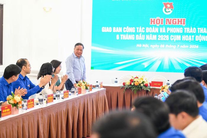 Hội nghị giao ban công tác Đoàn và phong trào thanh thiếu nhi 6 tháng đầu năm 2026, Cụm hoạt động số 2, diễn ra tại Hà Nội.