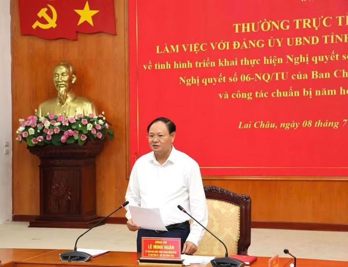 Ông Lê Minh Ngân, Bí thư Tỉnh ủy Lai Châu phát biểu kết luận Hội nghị.