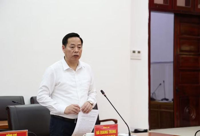 Ông Hà Quang Trung, Phó Bí thư Tỉnh ủy, Chủ tịch UBND tỉnh Lai Châu phát biểu tại Hội nghị.