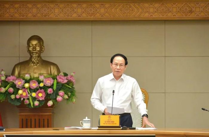 Phó Thủ tướng Lê Tiến Châu phát biểu tại buổi làm việc.