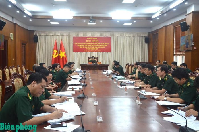 Toàn cảnh hội nghị tại điểm cầu Bộ Tư lệnh Bộ đội Biên phòng. Ảnh: TK