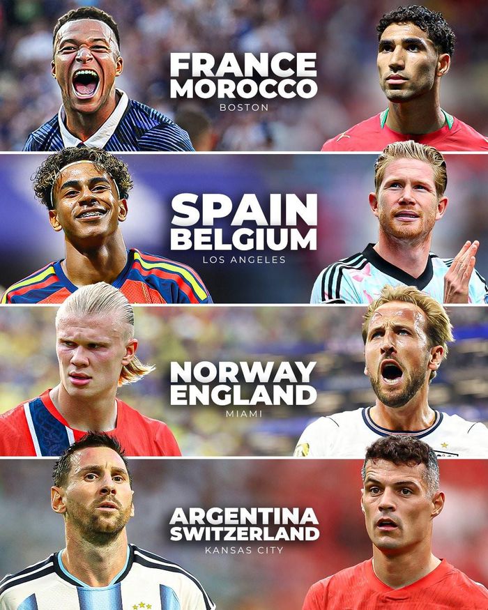 4 cặp đấu tứ kết World Cup 2026 - Ảnh: GiveMeSport