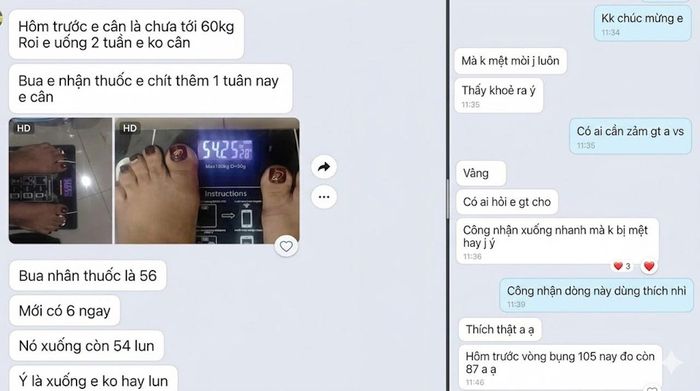 Người bán hàng gửi hàng loạt phản hồi được cho của người dùng tới phóng viên. Ảnh: chụp màn hình 