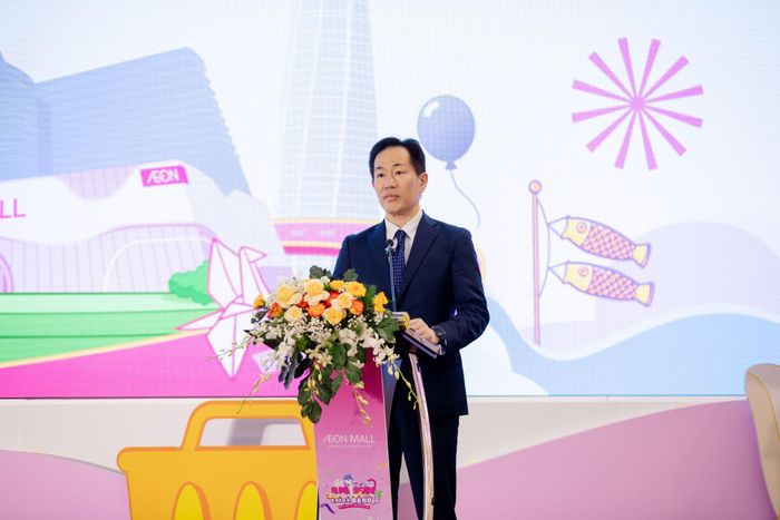 Ông Ohno Keiji, Chủ tịch và Giám đốc điều hành Công ty TNHH AEONMALL Việt Nam phát biểu tại sự kiện