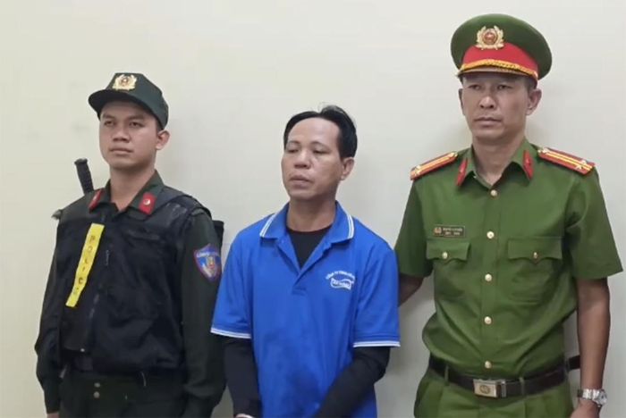 Đối tượng Thạch Kim Thái khi bị bắt giữ. Ảnh: CACC