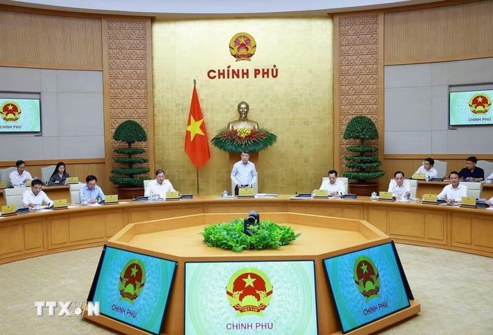 Thủ tướng Lê Minh Hưng chủ trì Phiên họp Chính phủ chuyên đề về xây dựng pháp luật tháng 7 năm 2026. (Ảnh: Dương Giang/TTXVN)
