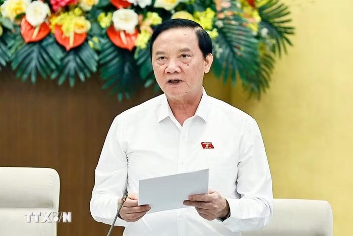 Phó Chủ tịch Quốc hội Nguyễn Khắc Định phát biểu. (Ảnh: Doãn Tấn/TTXVN)
