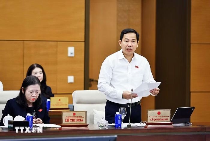 Tổng thư ký Quốc hội, Chủ nhiệm Văn phòng Quốc hội Lê Quang Mạnh phát biểu. (Ảnh: Doãn Tấn/TTXVN)
