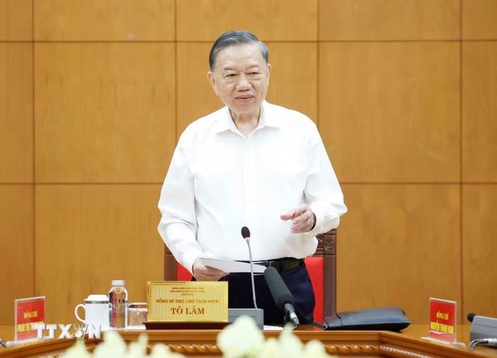 Tổng Bí thư, Chủ tịch nước Tô Lâm phát biểu. (Ảnh: Thống Nhất/TTXVN)