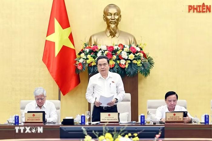 Chủ tịch Quốc hội Trần Thanh Mẫn phát biểu. (Ảnh: Doãn Tấn/TTXVN)